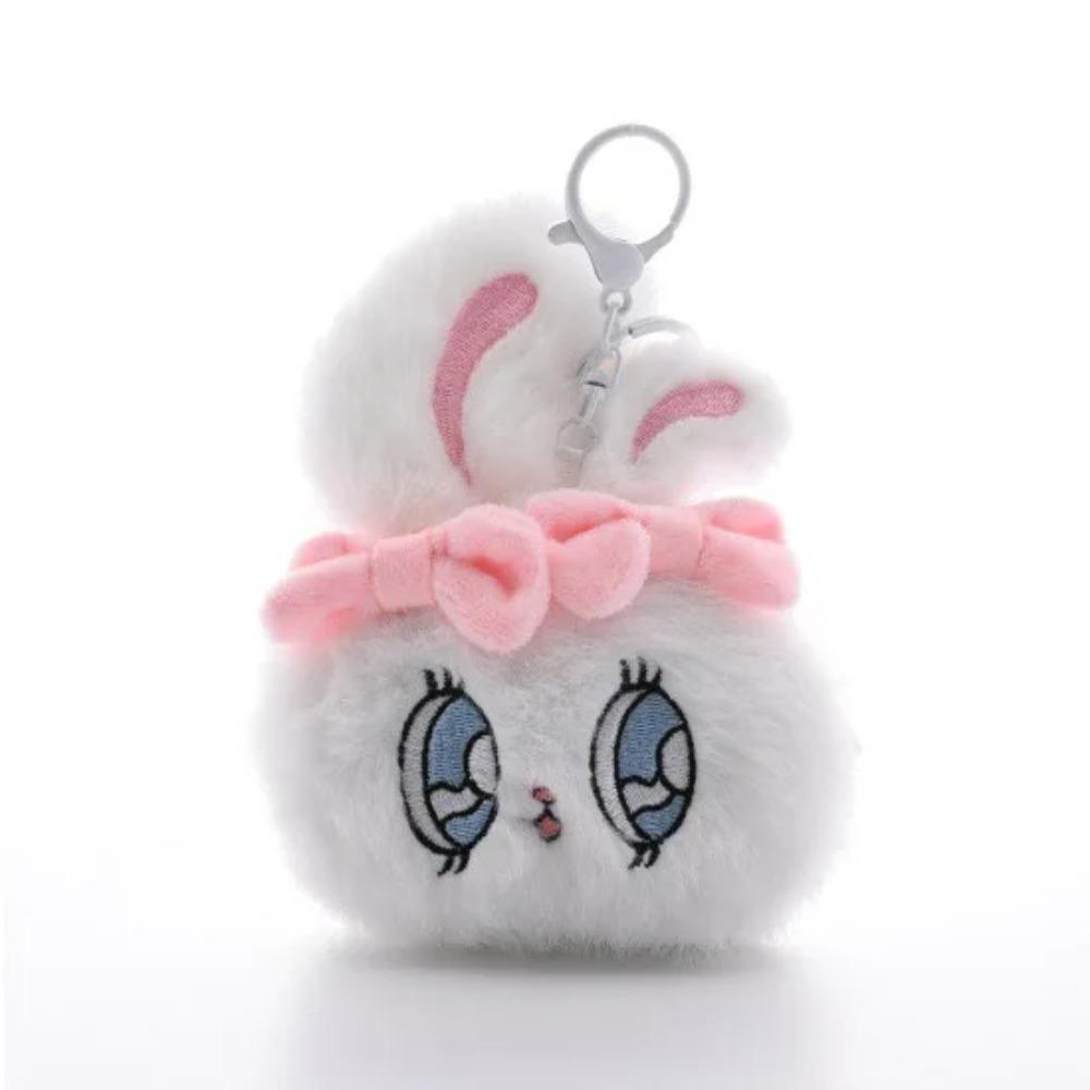 13cm Kawaii Big Eyes Rabbit Plush Toy Sweetheart Bowknot Keychain Lovely Backpack Purse Bag Handbag Stuffed Pendant Gift