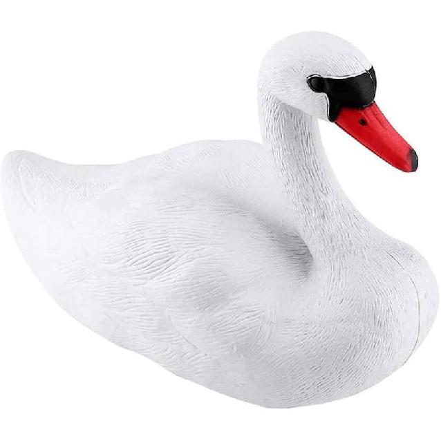 Yardwe 3D Simulated Swan Statue, Realistic Floating Swan Garden Decoration for Pond, Pool, and Home Decor, White, 12.99 X 10.23 X 6.29 Inches