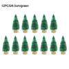 12pcs Mini Christmas Tree Pine Tree DIY Christmas Decorations For Home Table Navidad Xmas Ornaments New Year Decor Kids Gift