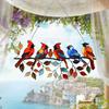 Yousheng Colorful Birds Sun Catcher Acrylic Hanging Ornament Stained Glass Style Suncatcher Bird Lovers Gift for Home Window Decor Garden Porch
