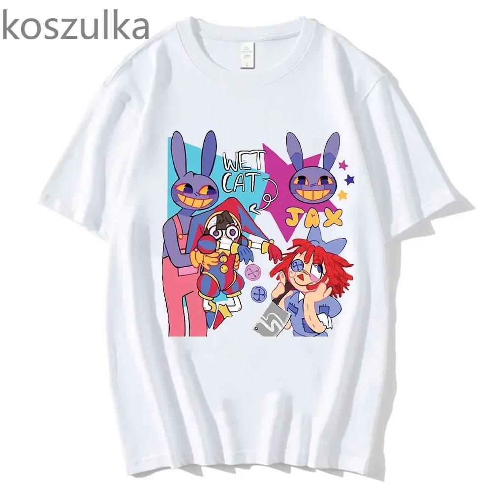 The Amazing Digital Circus Merch T-Shirt Unisex Short Sleeved T Shirt Casual Tee Cotton Y2k Hip Hop Top Tees Vintage Streetwear