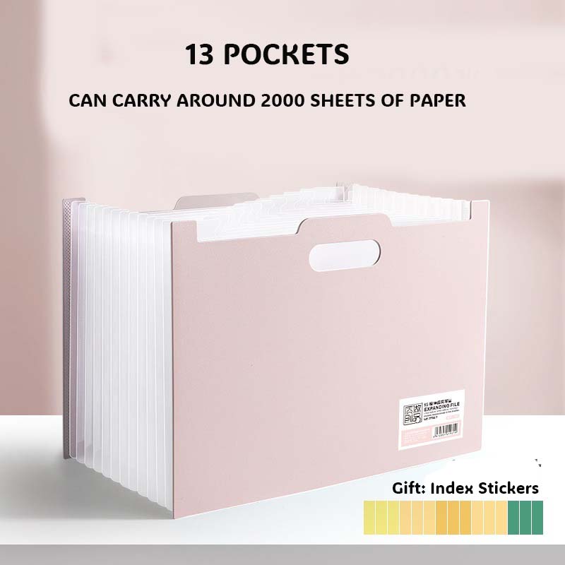 A4 Document Expanding File Bag, School Exam Paper Organizer Storage Bag розовый