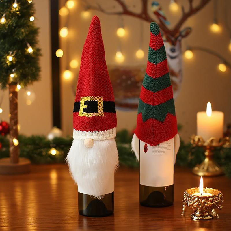1PC Champagne Decoration Christmas Decorations Wine Bottle Bag Cute Santa Claus New Year Multiple Options Available
