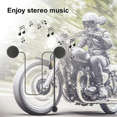 Casco de motocicleta M6, negro, resistente al agua, con auriculares de larga duración en espera, compatible con Bluetooth 5, intercomunicador para motocicleta