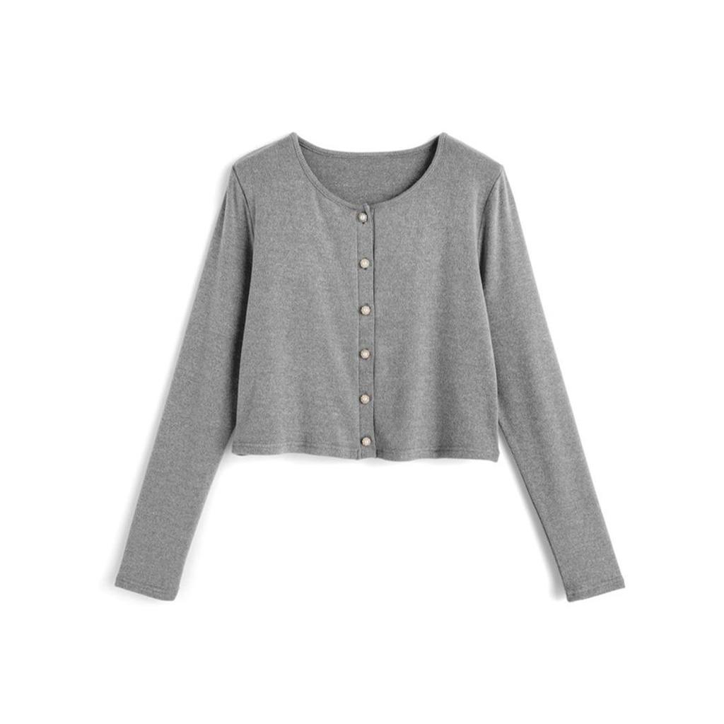 Schlankmachender Cardigan im koreanischen Stil mit langen Ärmeln - Elegantes, vielseitiges Oberteil für Damen für Herbst/Winter