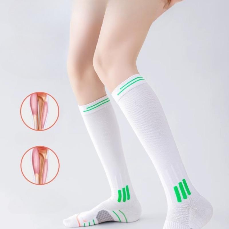 Jump Rope, Sports Pressure, Women's Long Calf Professional Muscle Compression Socks, Running Long Socks, Yoga Slimming Leg Socks