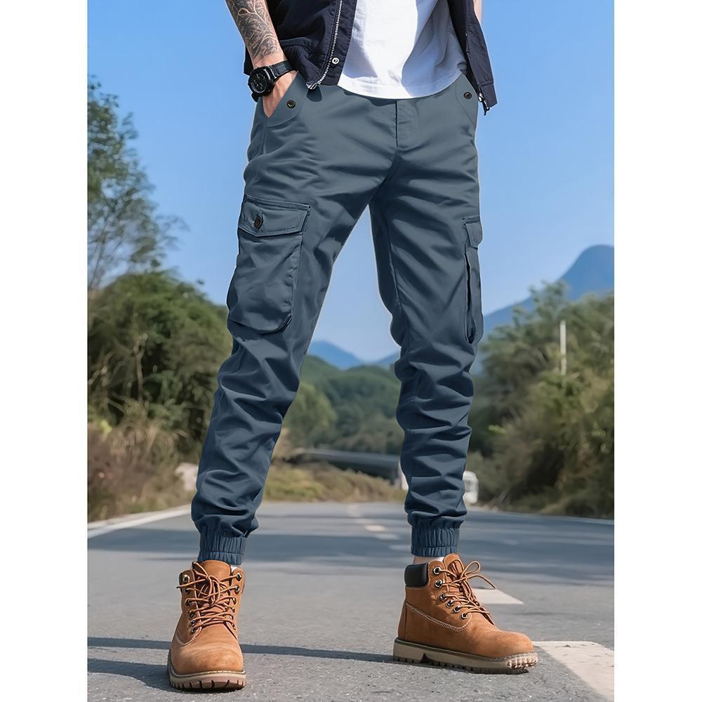 Men's Tooling Casual Pants Spring and Autumn Multi-pocket Leggings Support OEM