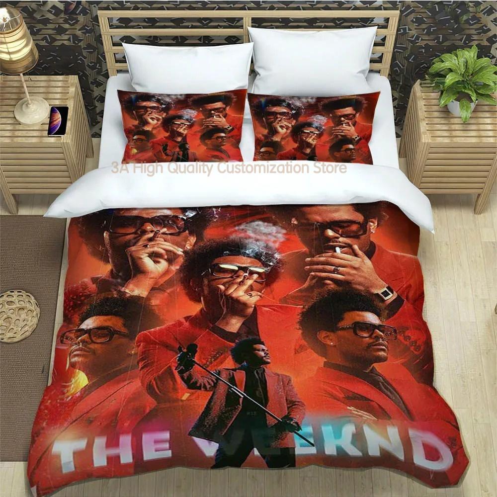 Juegos de Cama Estampados del Cantante The Weeknd Exquisito Juego de Ropa de Cama Funda Nórdica Juego de Colcha Juego de Cama Lujoso Regalo de Cumpleaños