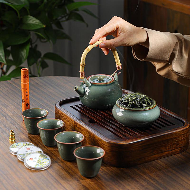Haofeng Retro Chinese Style Incense Ceremony Tea Set Gift Box