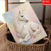 Animal Pearl Painting Handmade 5D White Horse DIY Home Office Desktop Decoration Painting