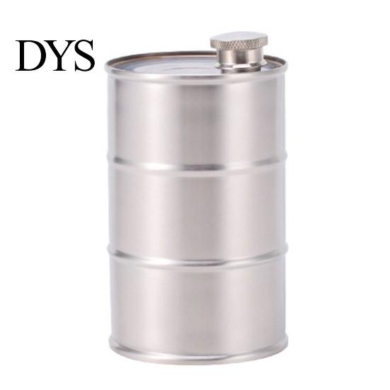 Industrial Barrel Shape Decanter Oil Drum Wine Pot, Durable Stainless Steel Leak-proof Bottle with Removable Spout Cruet, 350ml Capacity, Refillable