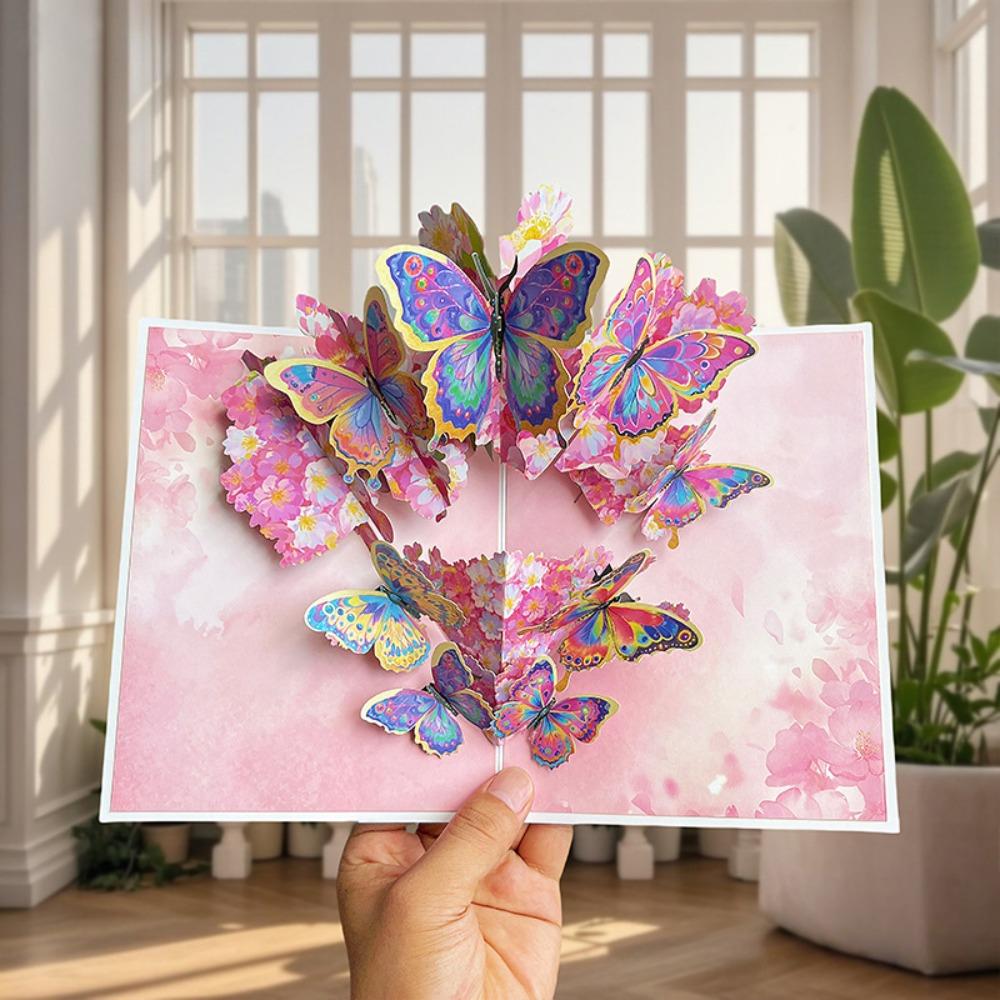 

Exquisite 3D Pop up Card Butterfly Ornament Post Card Best Wishes Invitations Congratulation Card Mother s Day