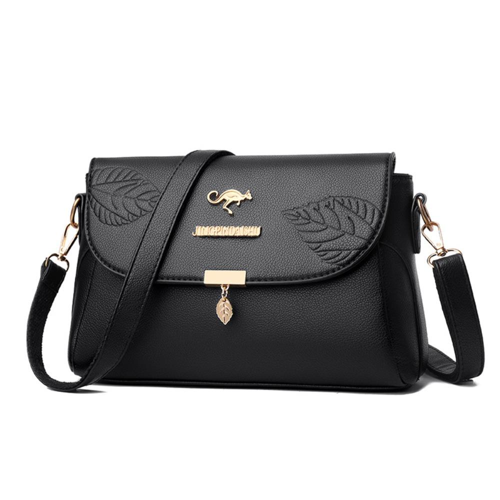 

Кожаная сумка для мамы среднего возраста Прочная сумка для мобильного телефона Легкая маленькая квадратная сумка Женская чёрный