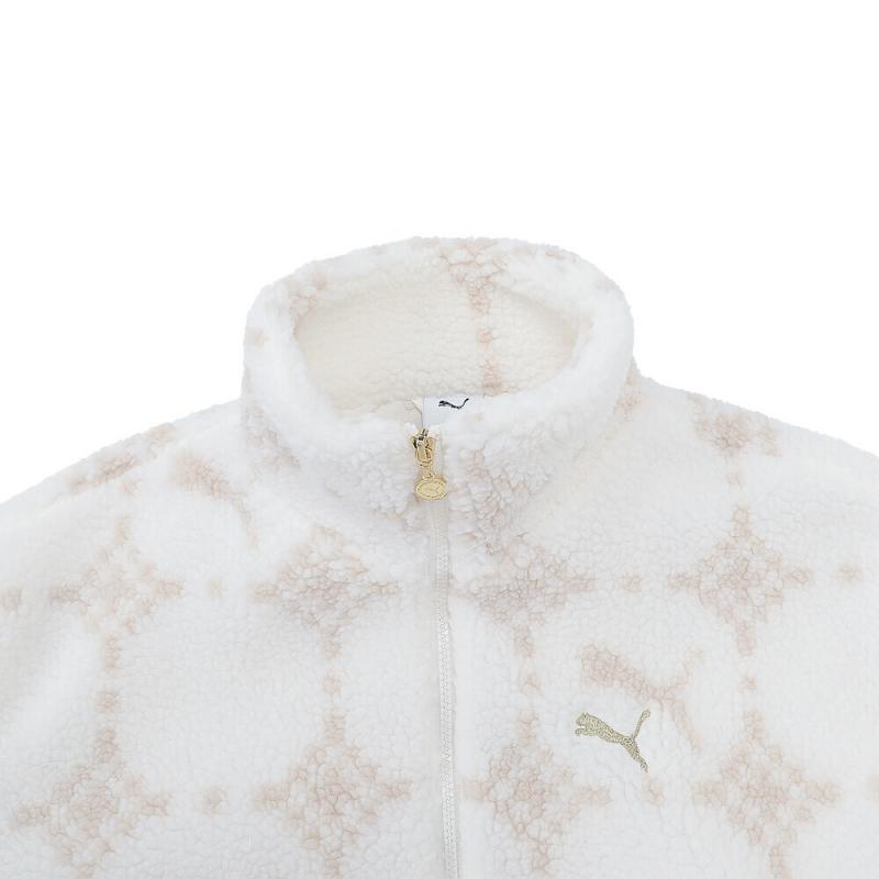 Puma New Year Series Stand Collar Fashion Versatile Fleece Jacket Men Jacket White 631421-92