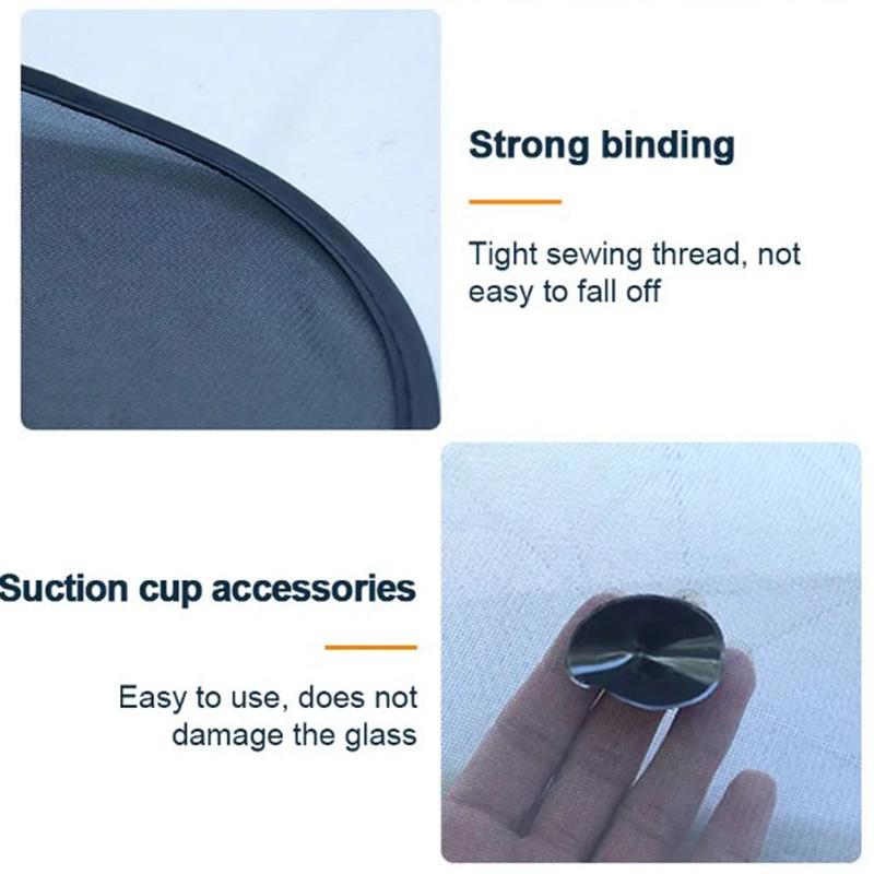 2Pcs Car Side Window Sun Shade Breathable Mesh UV Protection Sun Visor Shield with Suction Cups for Baby Kids Travel Comfort