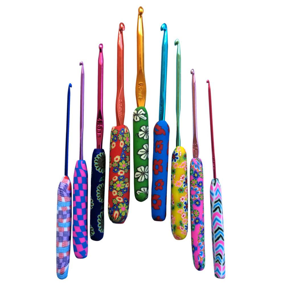 14pcs Soft Handle Crochet Needles Crocheting Hook Set Sweater Knitting
