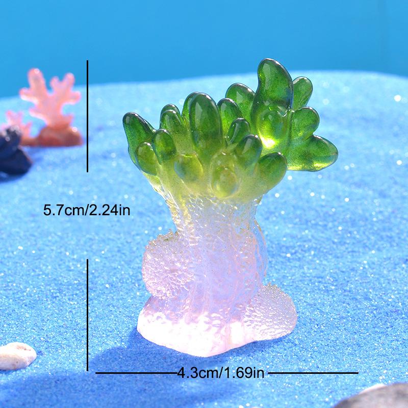 Marine Luminous Coral Micro Landscape Ornaments Glowing Coral Oyster DIY Desktop Fish Tank Aquarium Decor Toys Dollhouse Model