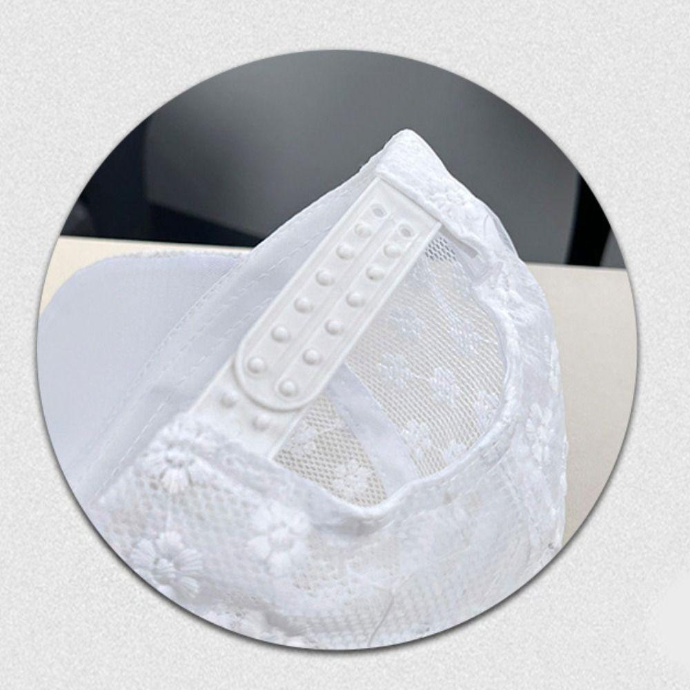 Embroidery Lace Baseball Cap Adjustable Sunscreen Embroidered Flower Baseball Hat Korean Style Breathable Visors Cap Summer
