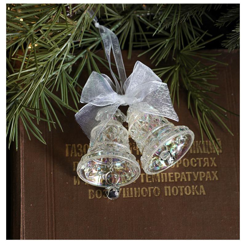 1pc New Christmas Tree Pendant Transparent Pumpkin Car Creative Bells Angel Girl Christmas Acrylic Decoration Supplies