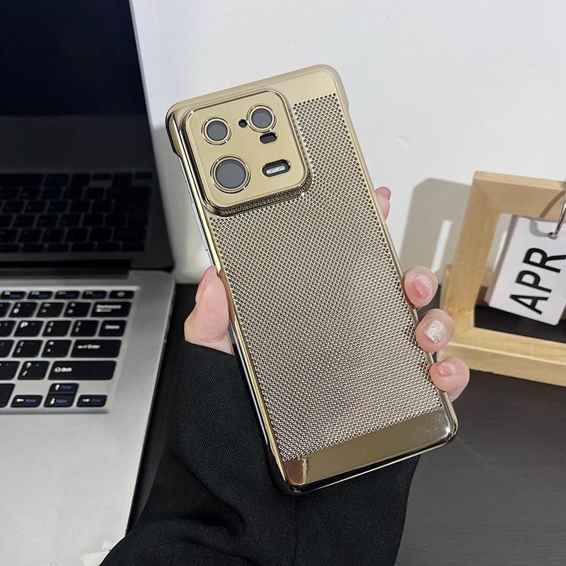 Compatible with Xiaomi 13 ULTRA electroplated cooling mesh phone case, Xiaomi 14 comes with lens protector, shockproof PC hard case