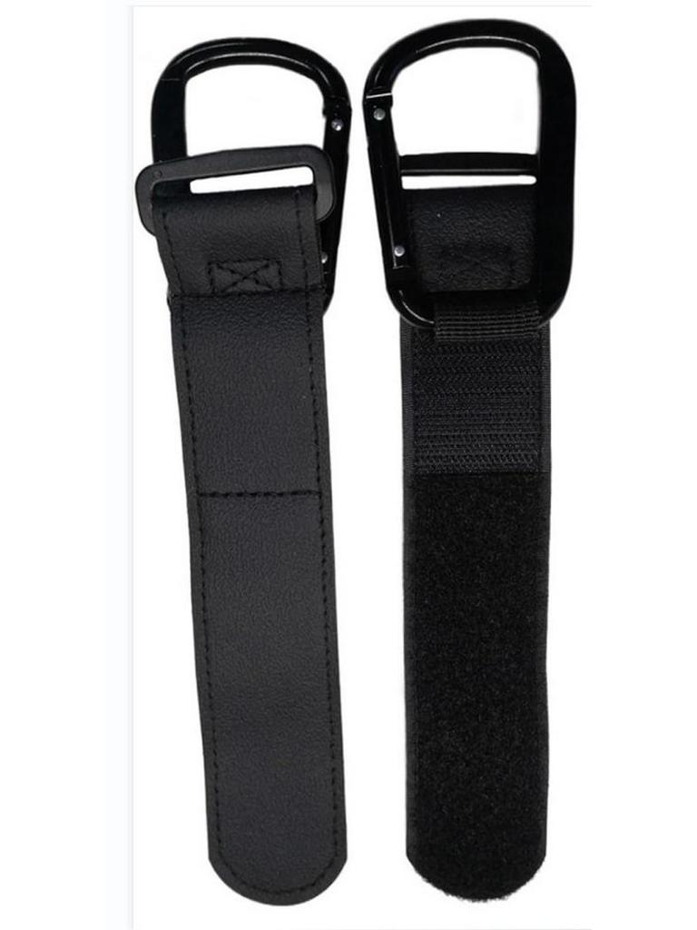 Universal Multifunctional Leather Stroller Hook with Magic Sticker - Fits Baby Strollers, Bicycles, and Electric Cars