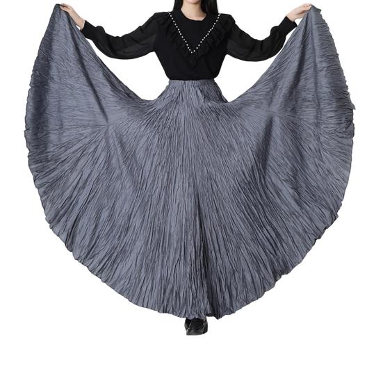 Women Skirt Skirt Elastic High Waist Maxi Pleated Dance Skirt Party