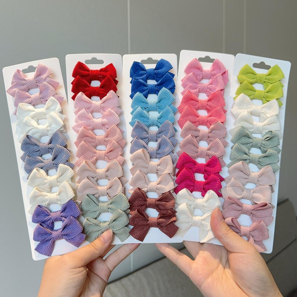 4/6/10Pcs Baby Bows Hair Clip For Kids Girls Hairpin Solid Color Hairpins Barrettes Handmade Headwear Hair Accessories