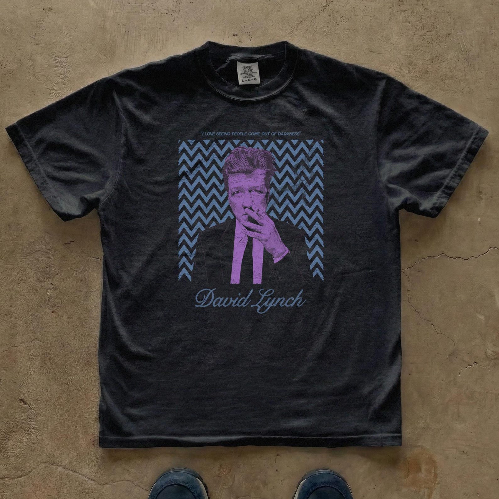 David Lynch Twin Peaks Zigzag T-Shirt | Surreal Cinema Portrait, Psychedelic Arthouse M