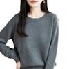 Round Neck Knitted Sweater Top Long Sleeved Sweater for Women Autumn and Winter Middle-aged Mother Loose Knit