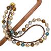 Melard autumn/winter natural high-quality tiger's eye stone and imitation Tahitian multi-colored pearl multi-layer necklace, clavicle chain
