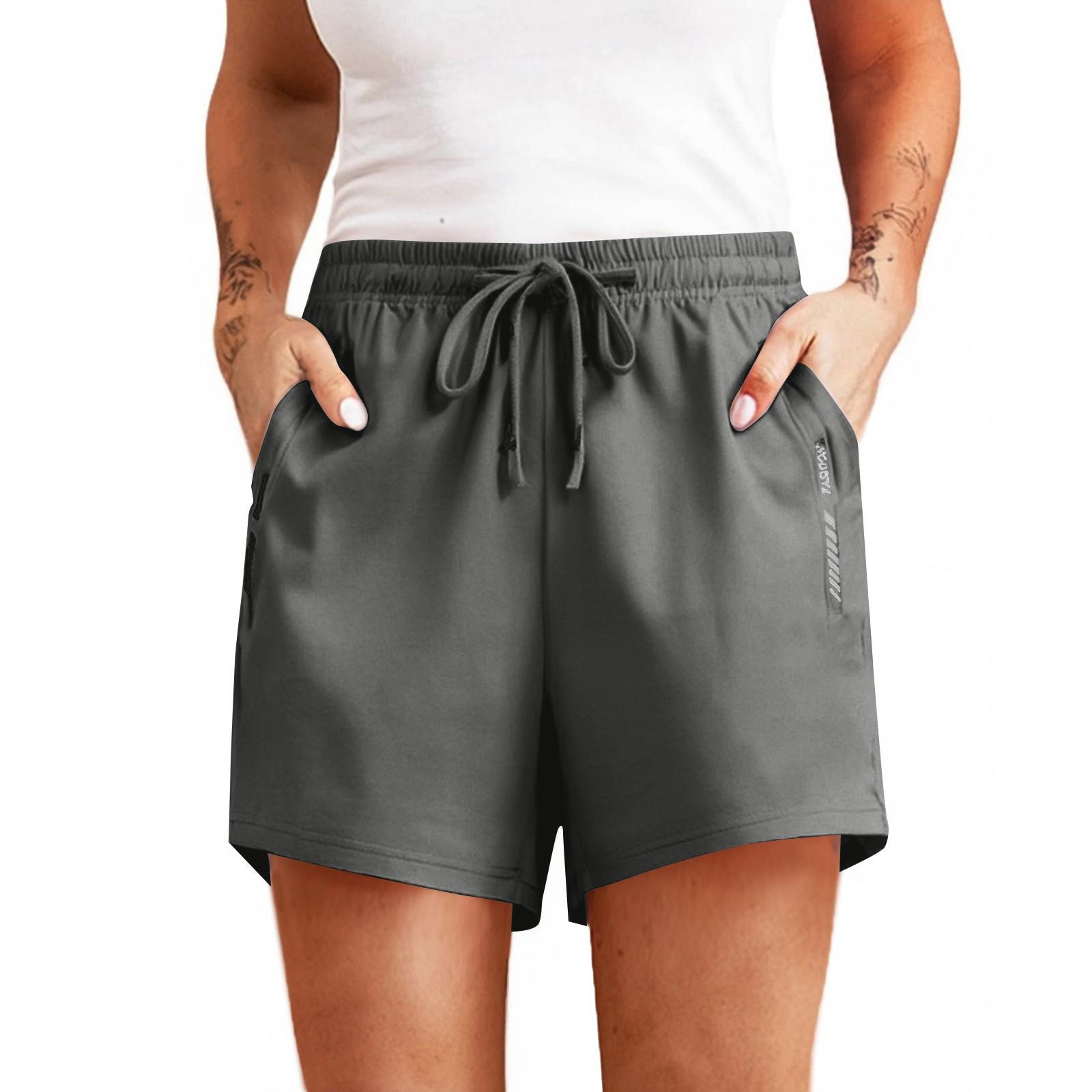 

Женские повседневные однотонные прямые повседневные брюки с эластичной резинкой на талии и карманами XL