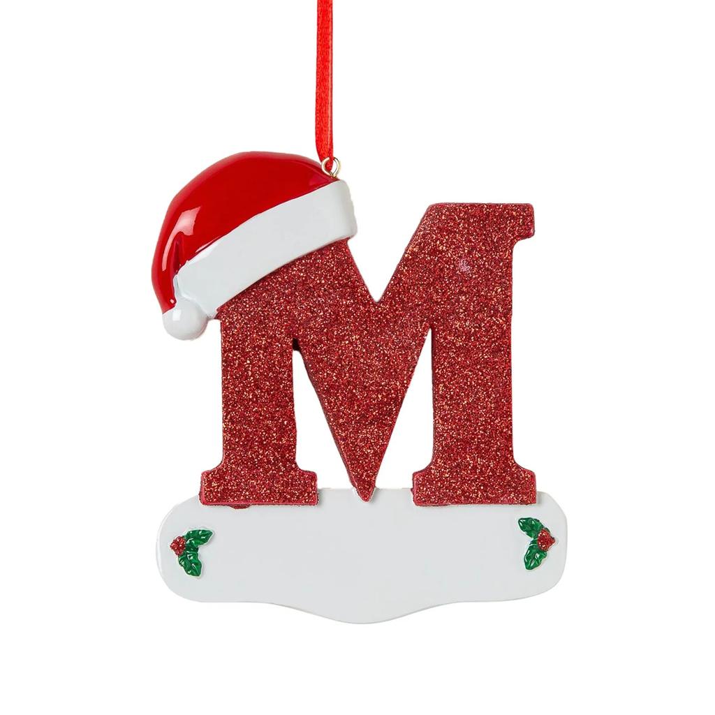 Wisząca ozdoba świąteczna Spersonalizowana ozdoba świąteczna 26 liter DIY Choinka wisząca ozdoba Nowy Rok 2024