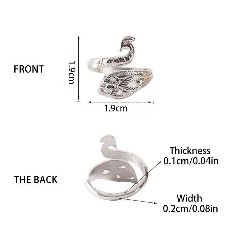 Adjustable Knitting Ring Crochet Hook, Open Finger Ring Lead Crochet Hook Accessories Knitting Thimble Vintage Open Peacock Ring