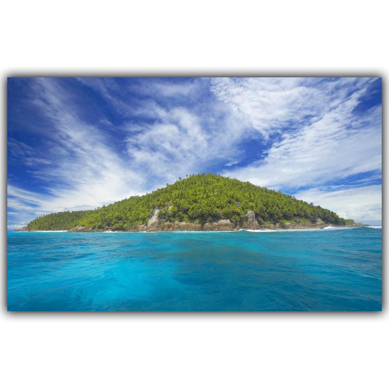 Summer Sun and Beach ,Sea Palm And Mountain Landscape Wall Painting Home Decoration Pictures Silk Canvas Poster Print