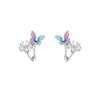 2026 Exquisite Butterfly Zircon Flower Earrings for Women Girls New Trendy Sweet Cute Stud Earrings Daily Wearing Jewelry Gifts