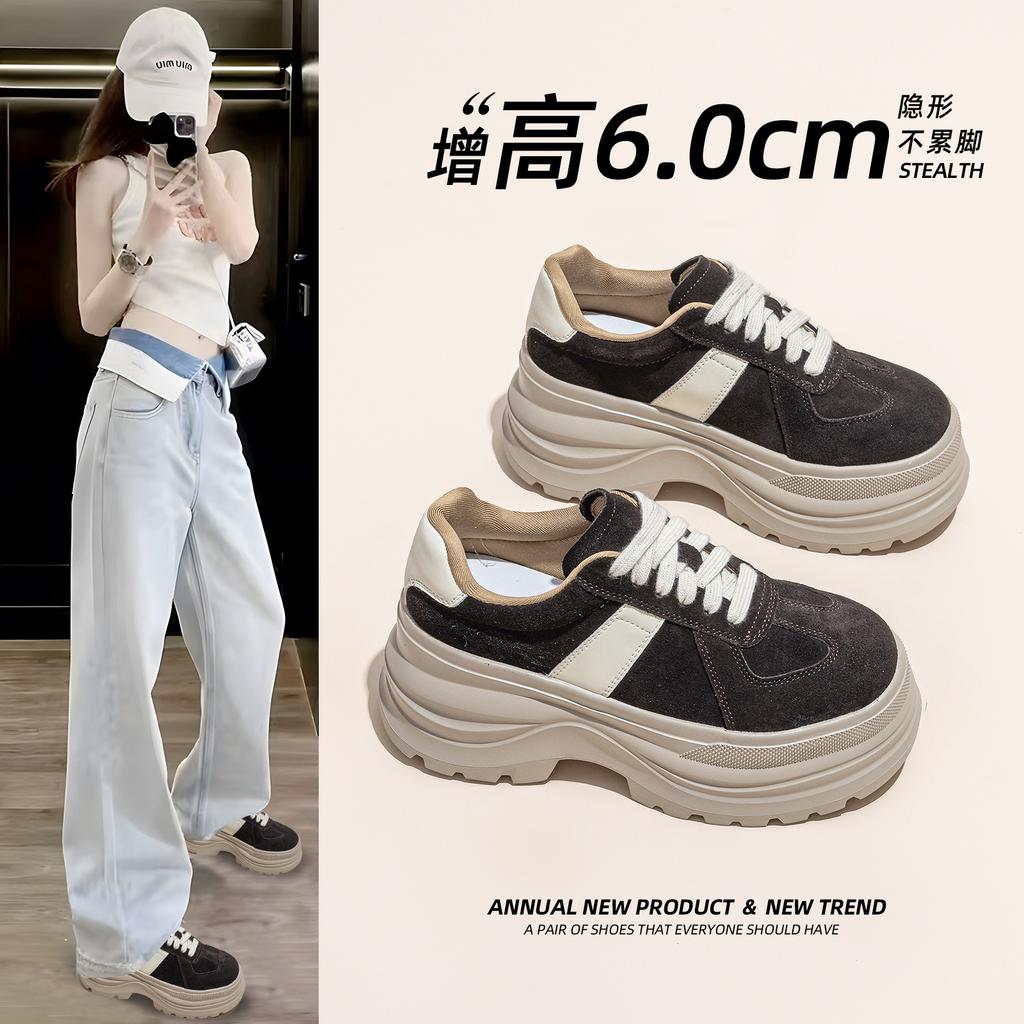 Dad shoes women's autumn new thick-soled heightening German training shoes versatile casual sports shoes single shoes