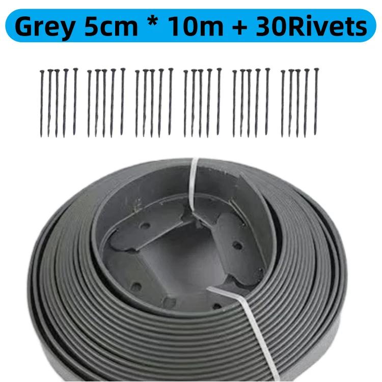 5/10M Fixed Garden Barrier Lawn Grass Plastic Edging Border Landscape Edging Garden Edge Kit With Anchoring Spikes Easy Install