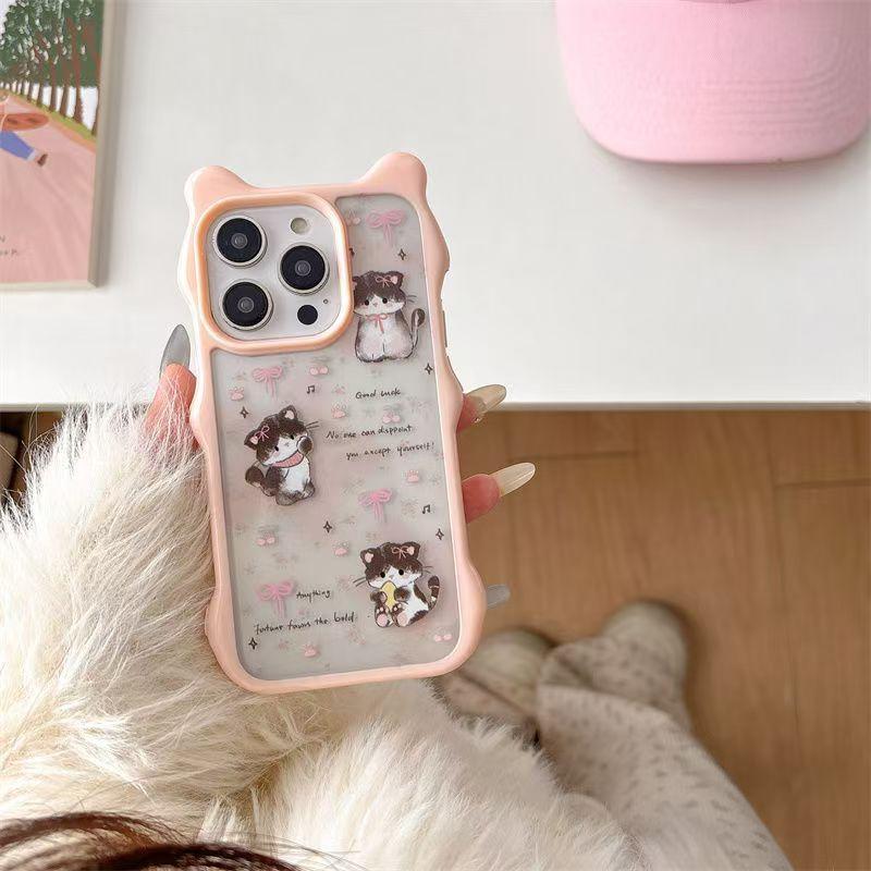 

Черная Кошка Розовый iPhone15promax Милые Кошачьи Ушки Huawei Apple 14pro Чехол для Телефона Новая Модель Apple11
