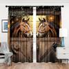 Rural Horse Farm Printed Curtains Suitable Bedrooms Living Rooms Home Decoration Family Curtain Farmhouse Made Of Polyester Washable Room Ready