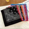 Square Cotton Cashew Flower Print Bandana Unisex Head Wrap Decorative Head Scarf For HipHop Dancing and Street Wear
