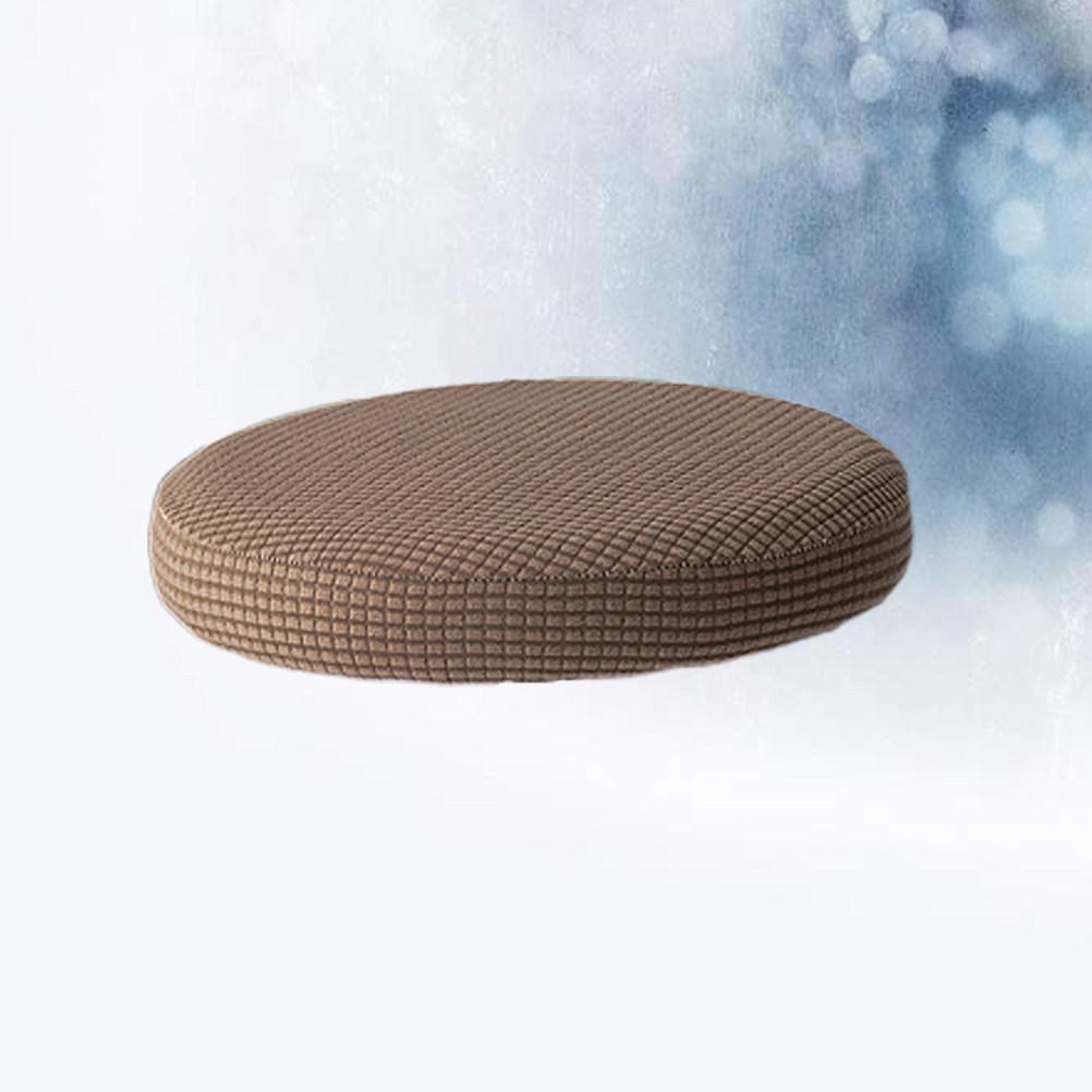 Round Chair Cover Elastic Stretch Seat Protective Case Removable Chocolate 30-38Cm Diameter Suitable for Hotel Office Party