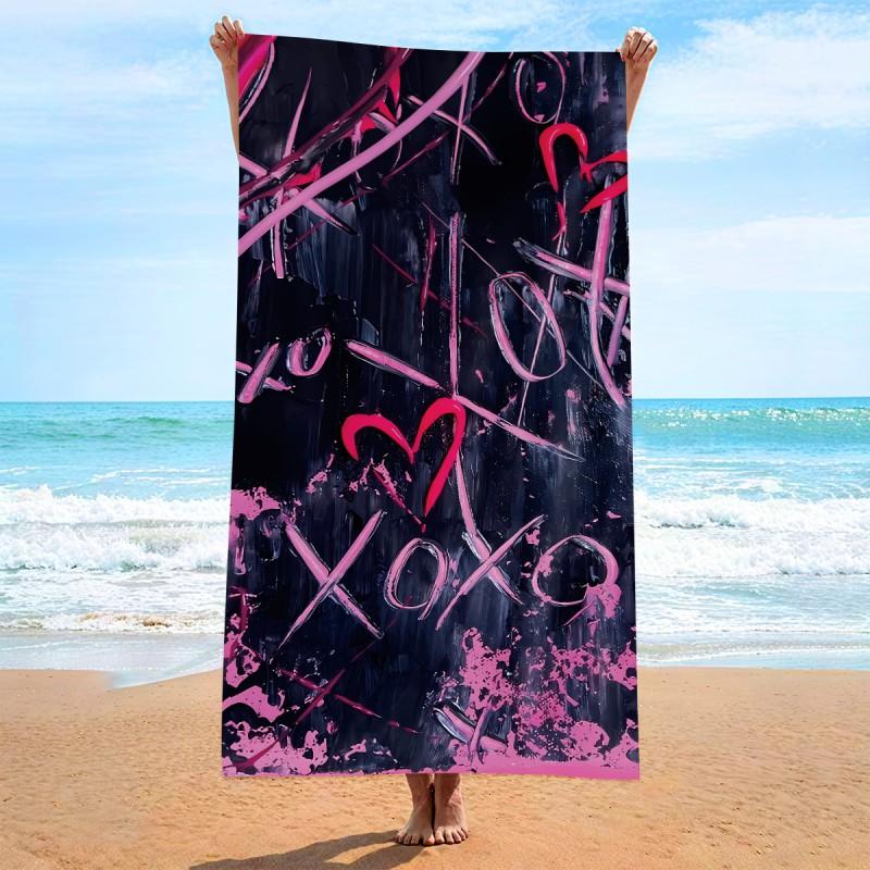 Ultra Soft Microfiber Beach Towel With Quick Dry Antibacterial Ion Print Design Pool Travel Outdoor Use