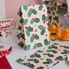 10pcs Kraft Paper Christmas Cookie Bag Gift Wrapping Biscuit Bags New Gift Favor Bags  Party Decor