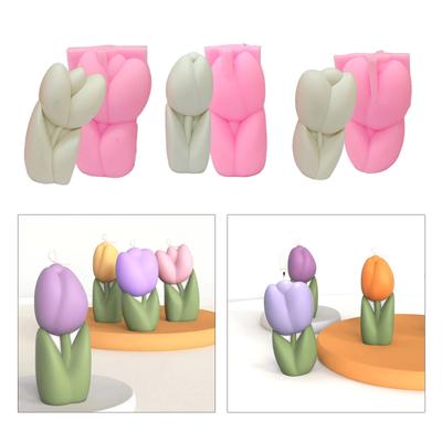 Flower Shapes Silicone Mold Handmade Wax Candle Mould Tulip Shaped Moulds Handmade Aromas Soap Aromatherapy Molds