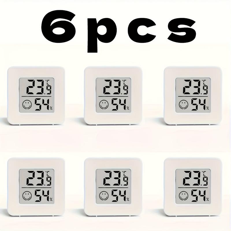 

6Pcs LCD Thermometers and Digital Hygrometers Wall / Table Use Accurate Monitoring of Temperature and Humidity for Home Yard Car