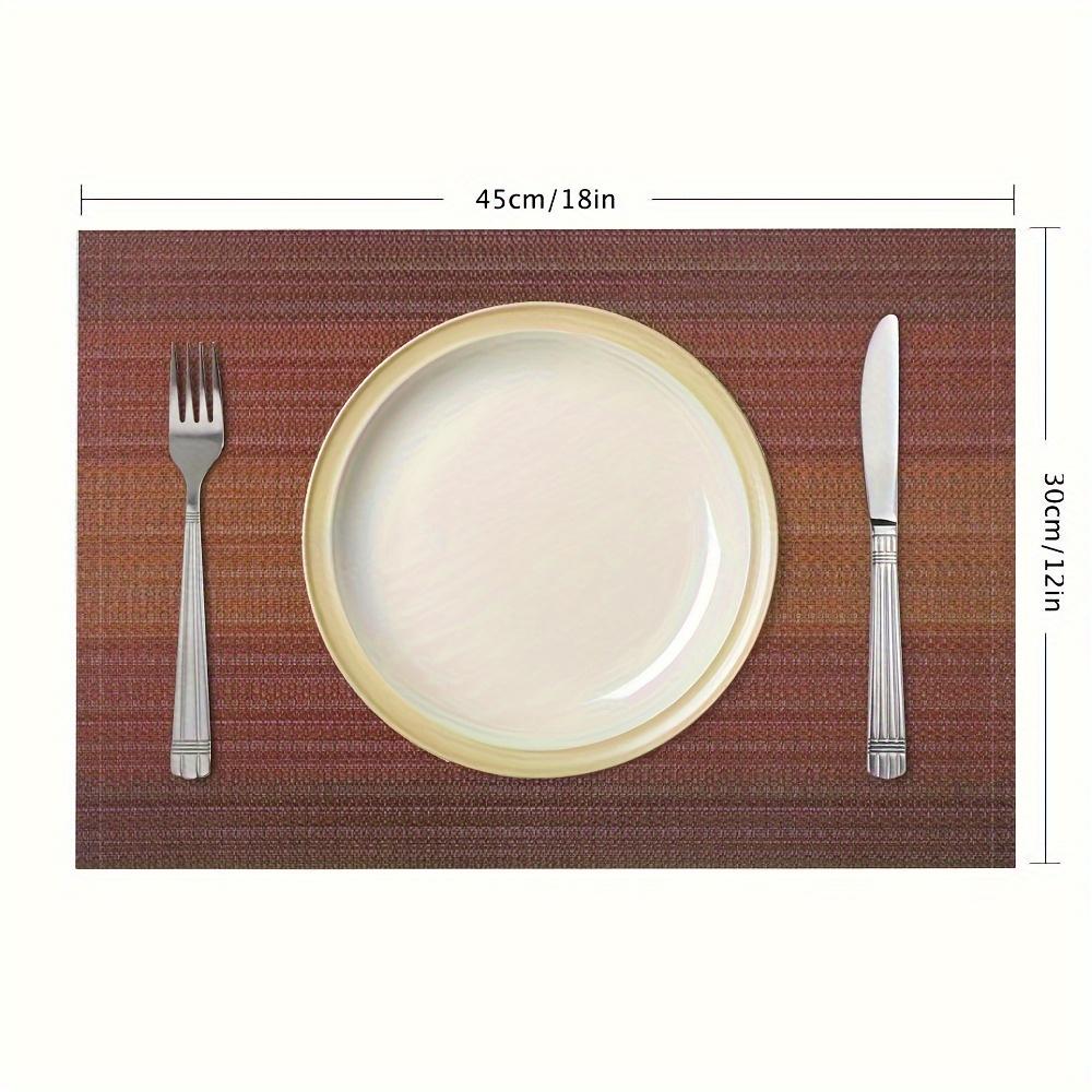 4/6pcs Gradient Design Placemats 12x18inch, Modern Minimalist Style Placemat for Dining Table Kitchen Holiday Party Home Decoration - Perfect Match