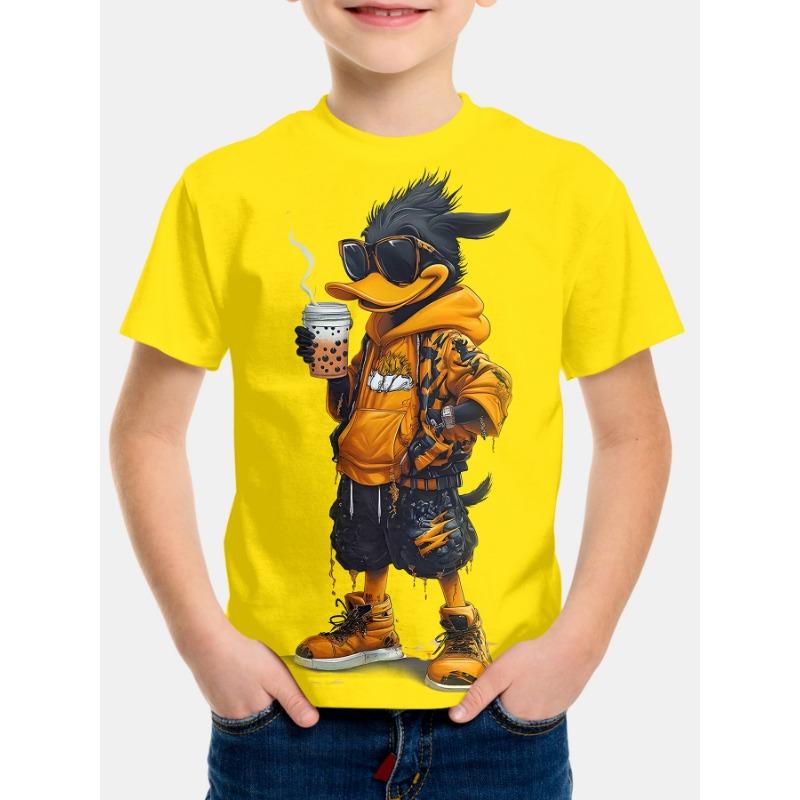 Summer Children's Clothing T-shirt Fashionable Comfortable 3D Afterimage Football Print Short Sleeved Shirt