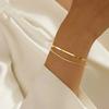 925 Silver Double Layer Snake Bone Chain Bracelet Fashionable Elegant High-End Feelings INS Cold Style Jewelry Accessories