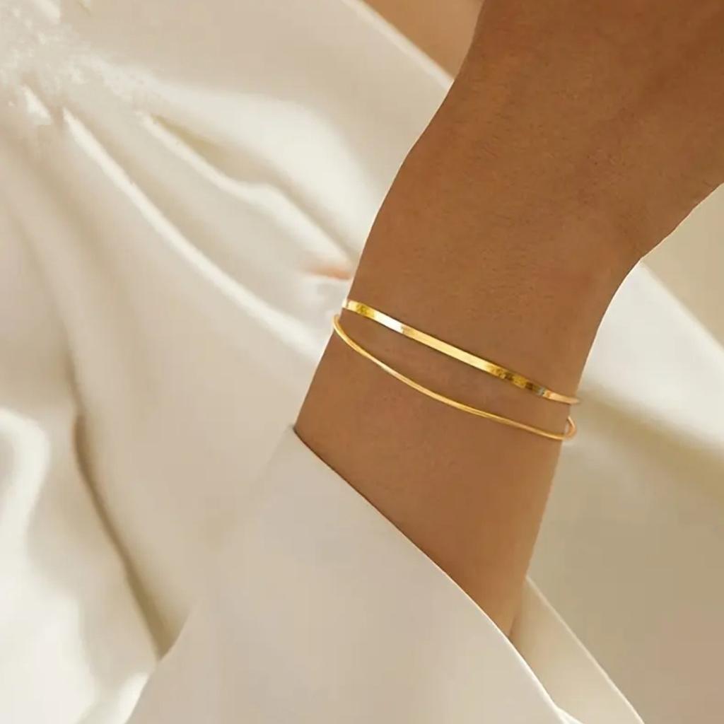 925 Silver Double Layer Snake Bone Chain Bracelet Fashionable Elegant High-End Feelings INS Cold Style Jewelry Accessories