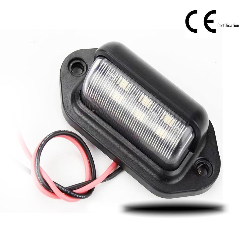 6-LED Waterproof Side Marker Light for Trucks, Trailers, and Buses, Wide Voltage 12V-24V, Suitable for License Plate Lighting.